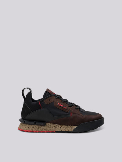 REPLAY FIELD CLASSIC X LEATHER SNEAKERS WITH LACES