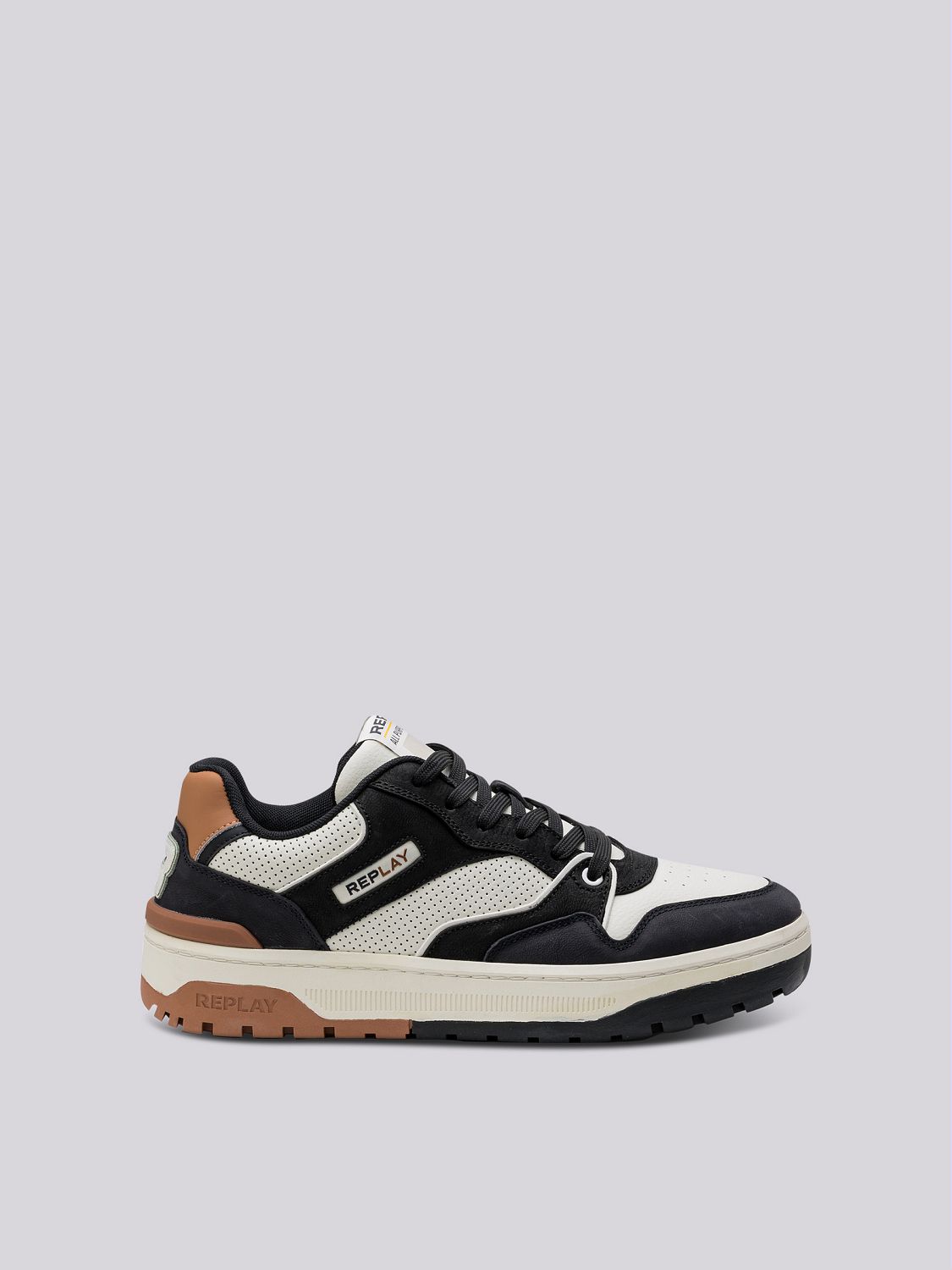REPLAY GEMINI CIVIL LEATHER SNEAKERS WITH LACES