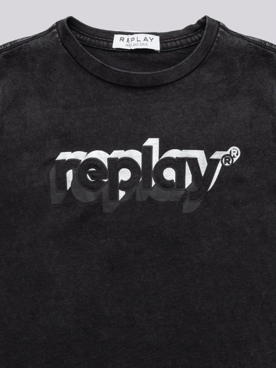 REPLAY ORGANIC COTTON T-SHIRT WITH PRINT